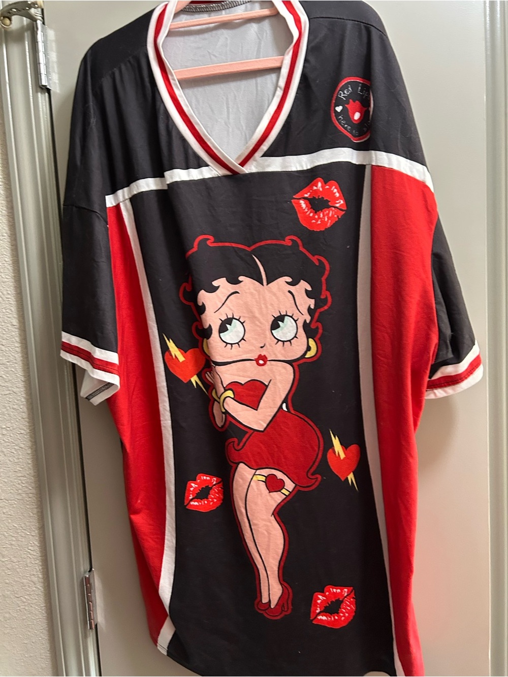 Betty Boop Black, Red & White Graphic Sleep Shirt